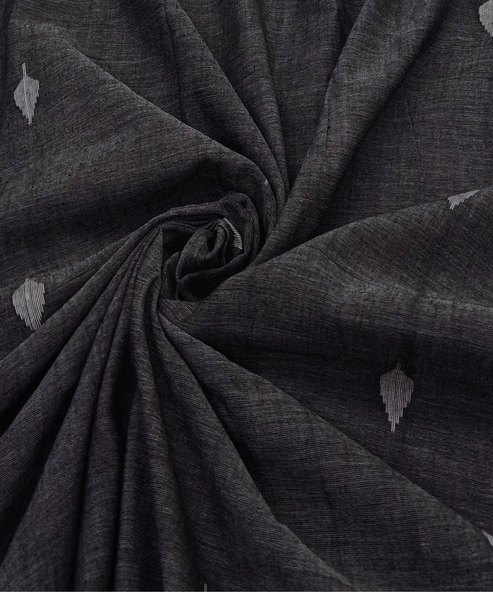 Dark grey handwoven cotton jamdani fabric