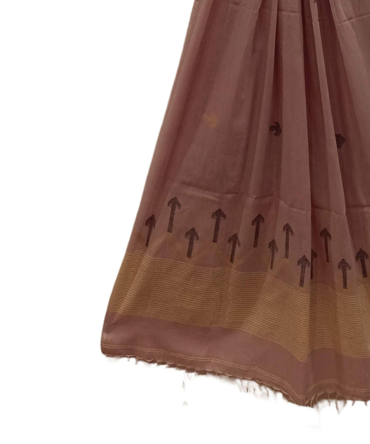 Light pink maroon handwoven cotton jamdanidupatta