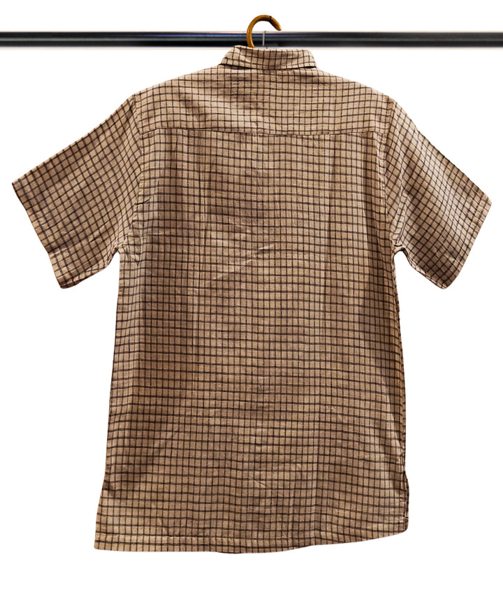 White black half sleeve checks shirt