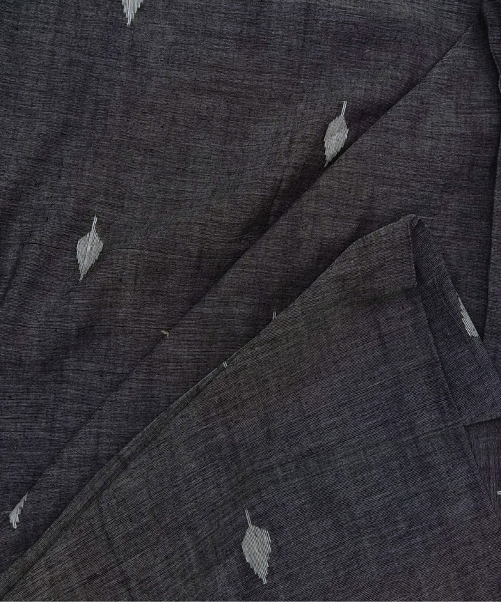 Dark grey handwoven cotton jamdani fabric