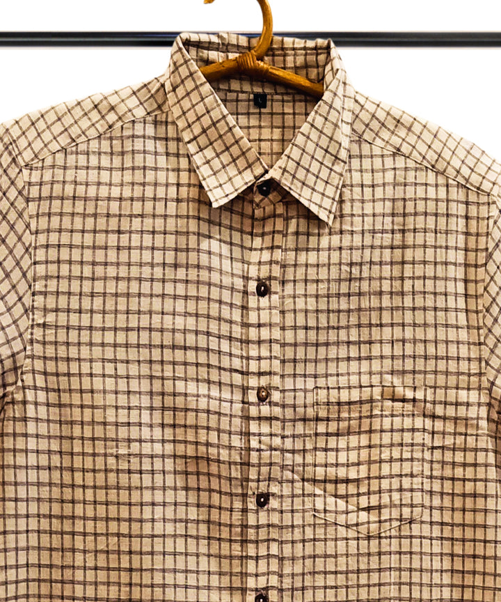 White black half sleeve checks shirt