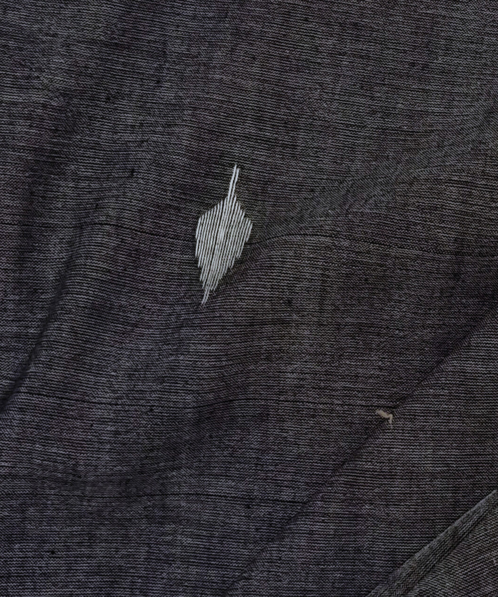 Dark grey handwoven cotton jamdani fabric