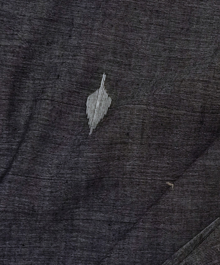 Dark grey handwoven cotton jamdani fabric
