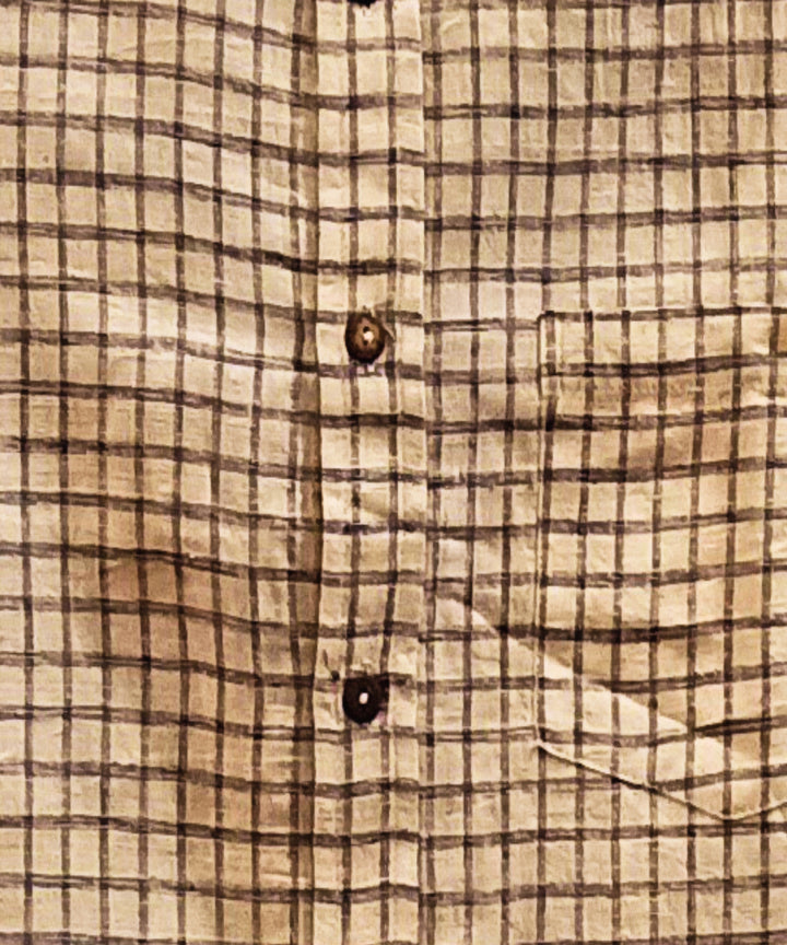 White black half sleeve checks shirt