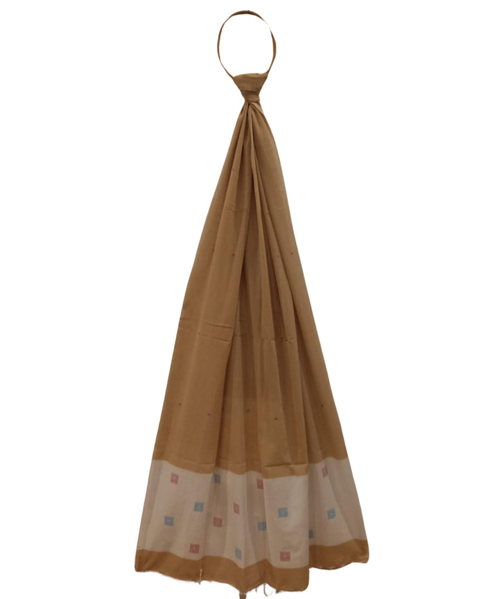 Mustard yellow handwoven cotton jamdani dupatta
