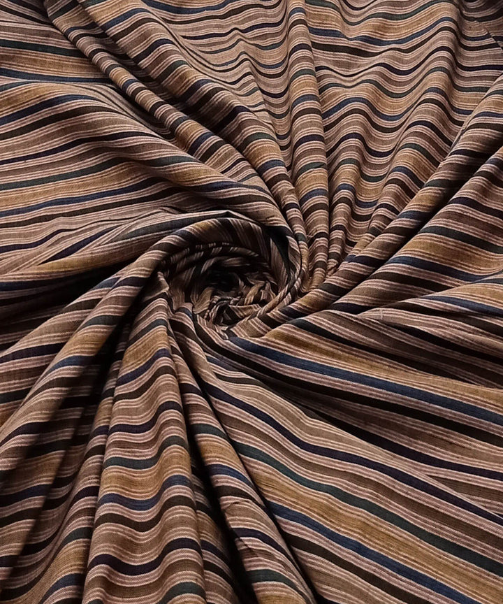 Multicolor striped handwoven cotton natural dye fabric