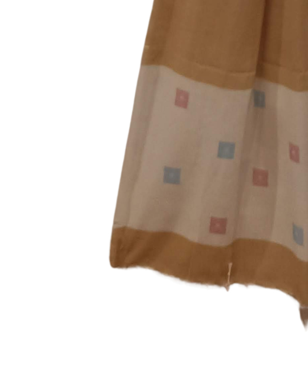 Mustard yellow handwoven cotton jamdani dupatta