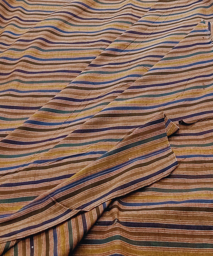 Multicolor striped handwoven cotton natural dye fabric