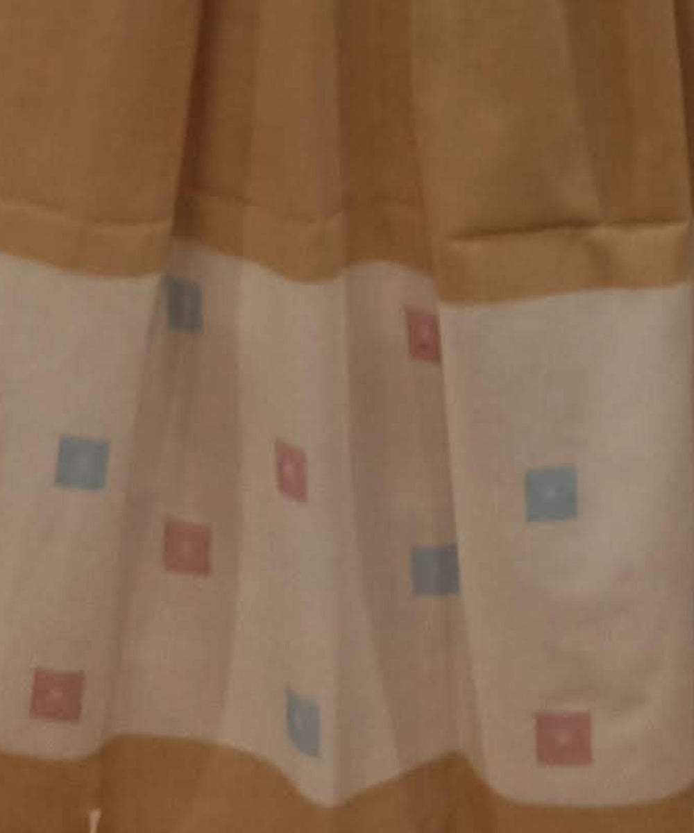 Mustard yellow handwoven cotton jamdani dupatta