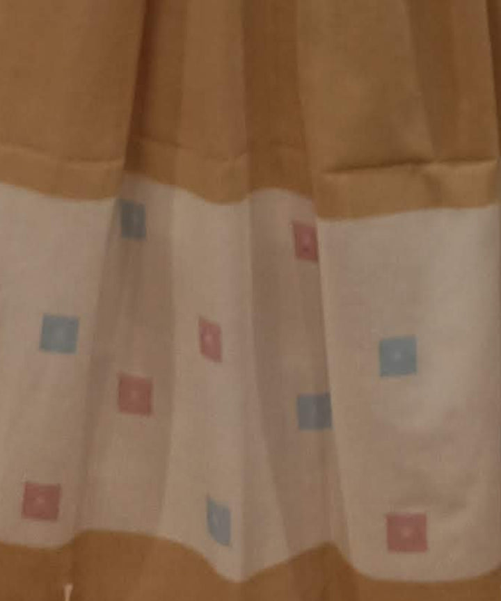 Mustard yellow handwoven cotton jamdani dupatta