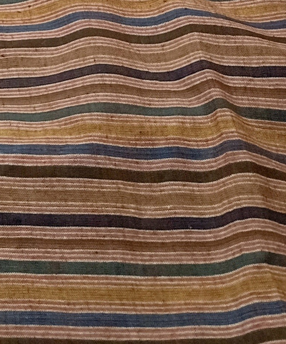 Multicolor striped handwoven cotton natural dye fabric