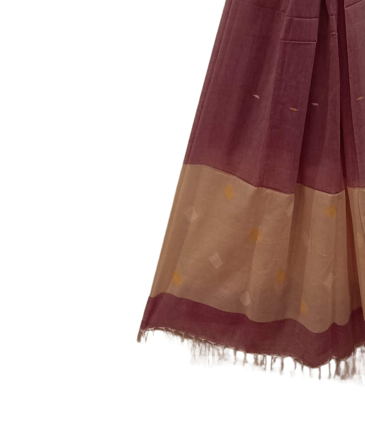 Rust handwoven cotton jamdani dupatta