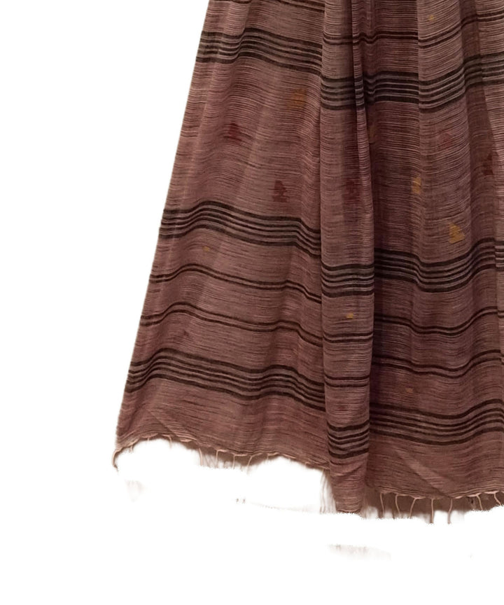 Maroon black handwoven cotton jamdani dupatta