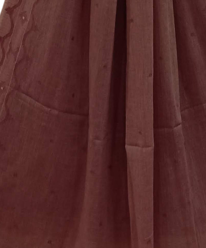 Light brown handwoven cotton jamdani dupatta