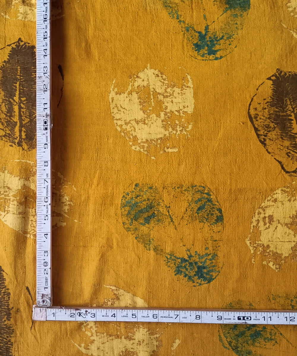 2.5m yellow green handspun cotton handwoven ajrakh kurta material