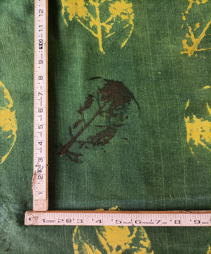 2.5m green yellow cotton handspun handwoven ajrakh kurta material