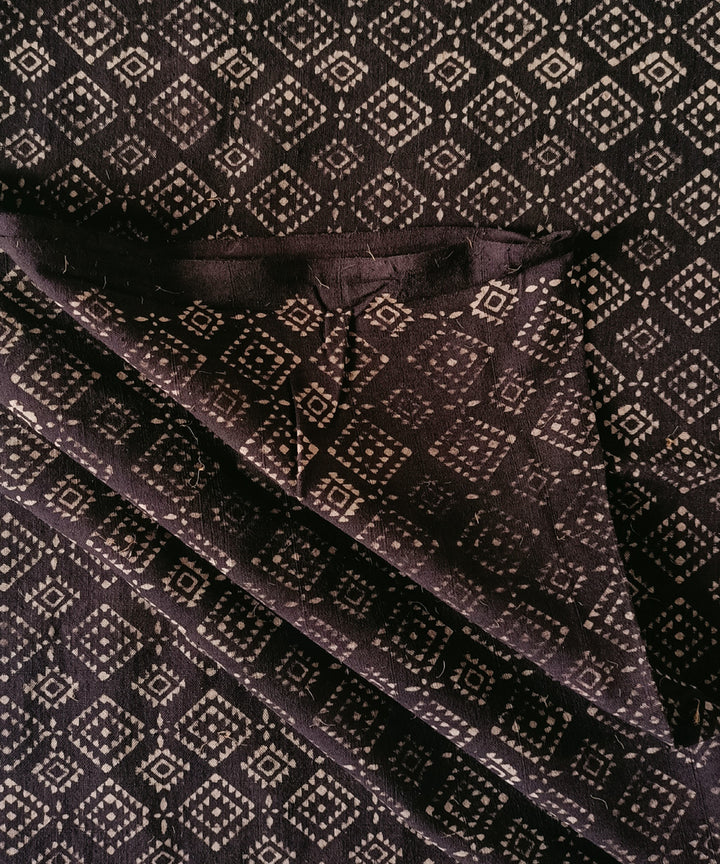 2.5m coffee handspun handwoven cotton ajrakh kurta material