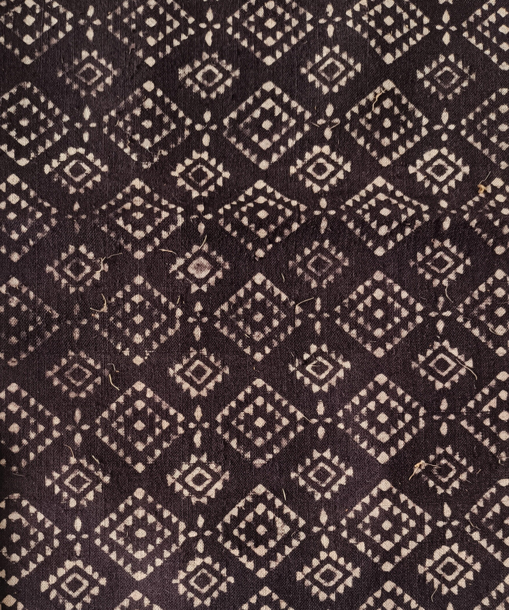 2.5m coffee handspun handwoven cotton ajrakh kurta material