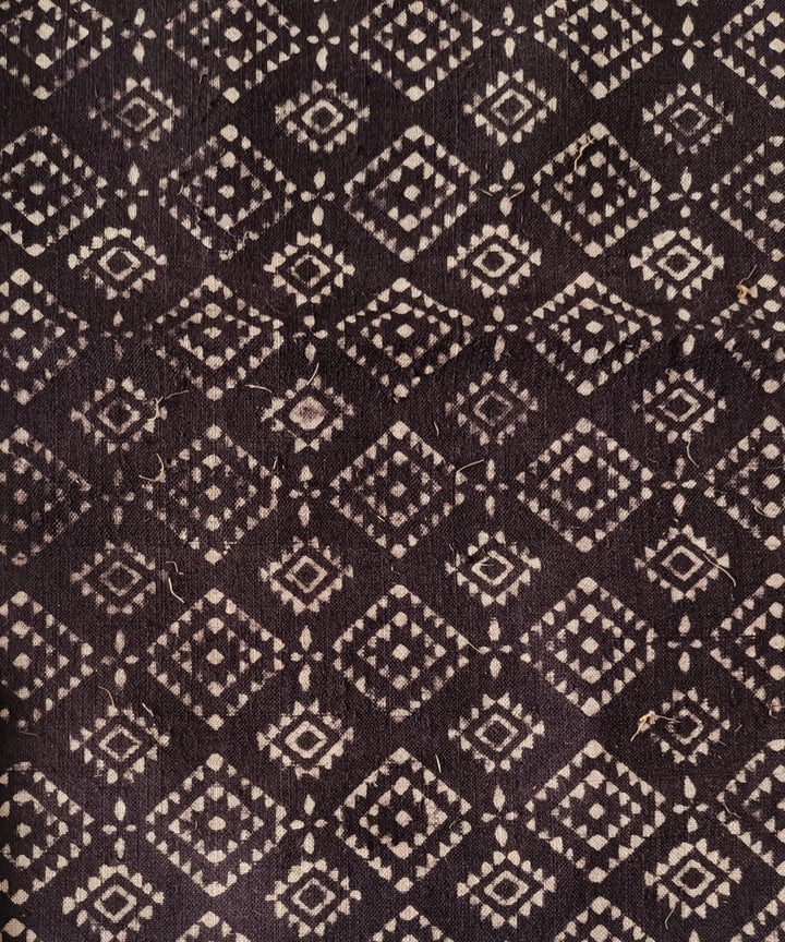 2.5m coffee handspun handwoven cotton ajrakh kurta material