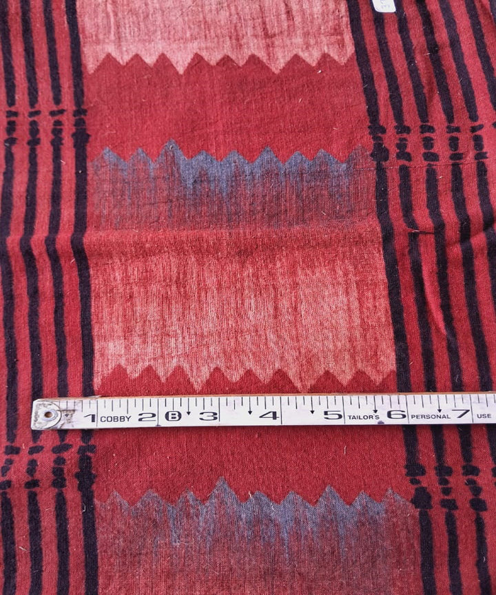 2.5m red blue handspun handwoven ajrakh cotton kurta material