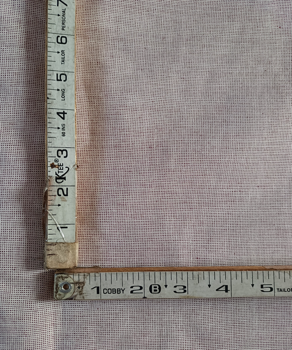 2.5m cream pink checks handspun handloom cotton kurta material