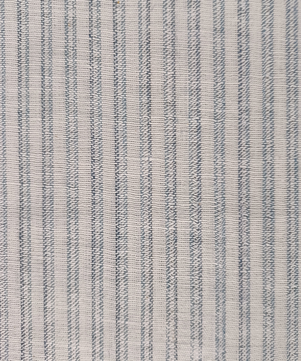 2.5m white blue stripes handspun handloom cotton kurta material