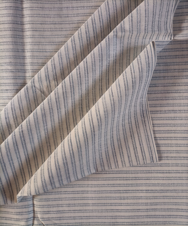2.5m white blue stripes handspun handloom cotton kurta material