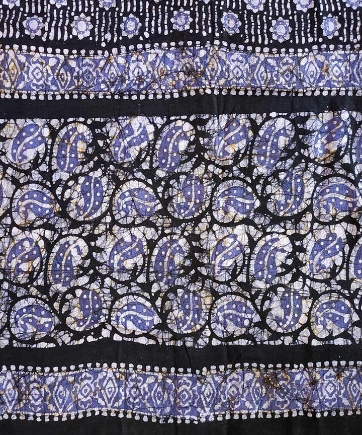 3pc Black purple handspun handwoven cotton batik dress material