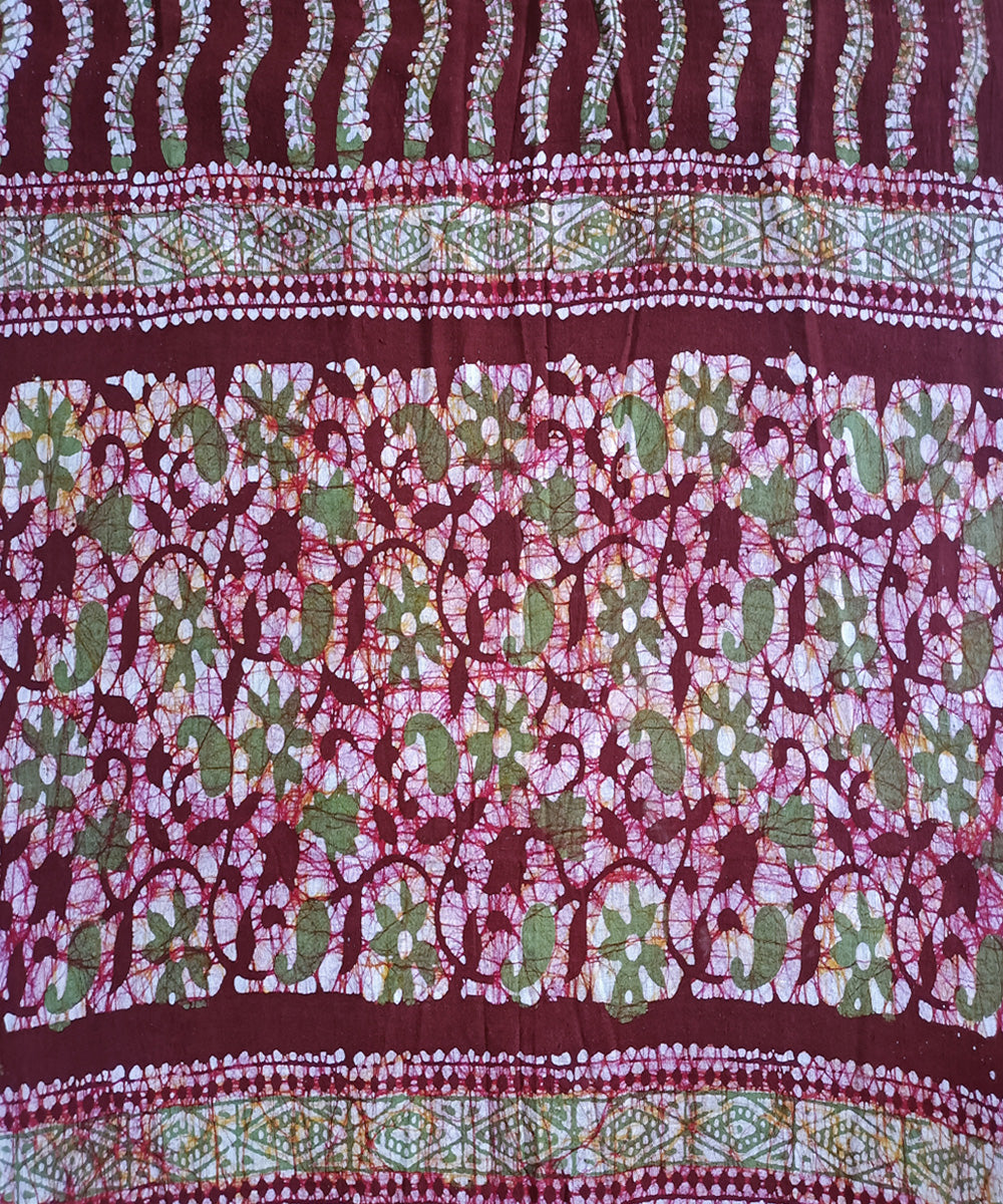 3pc Pink green handspun handwoven cotton batik dress material