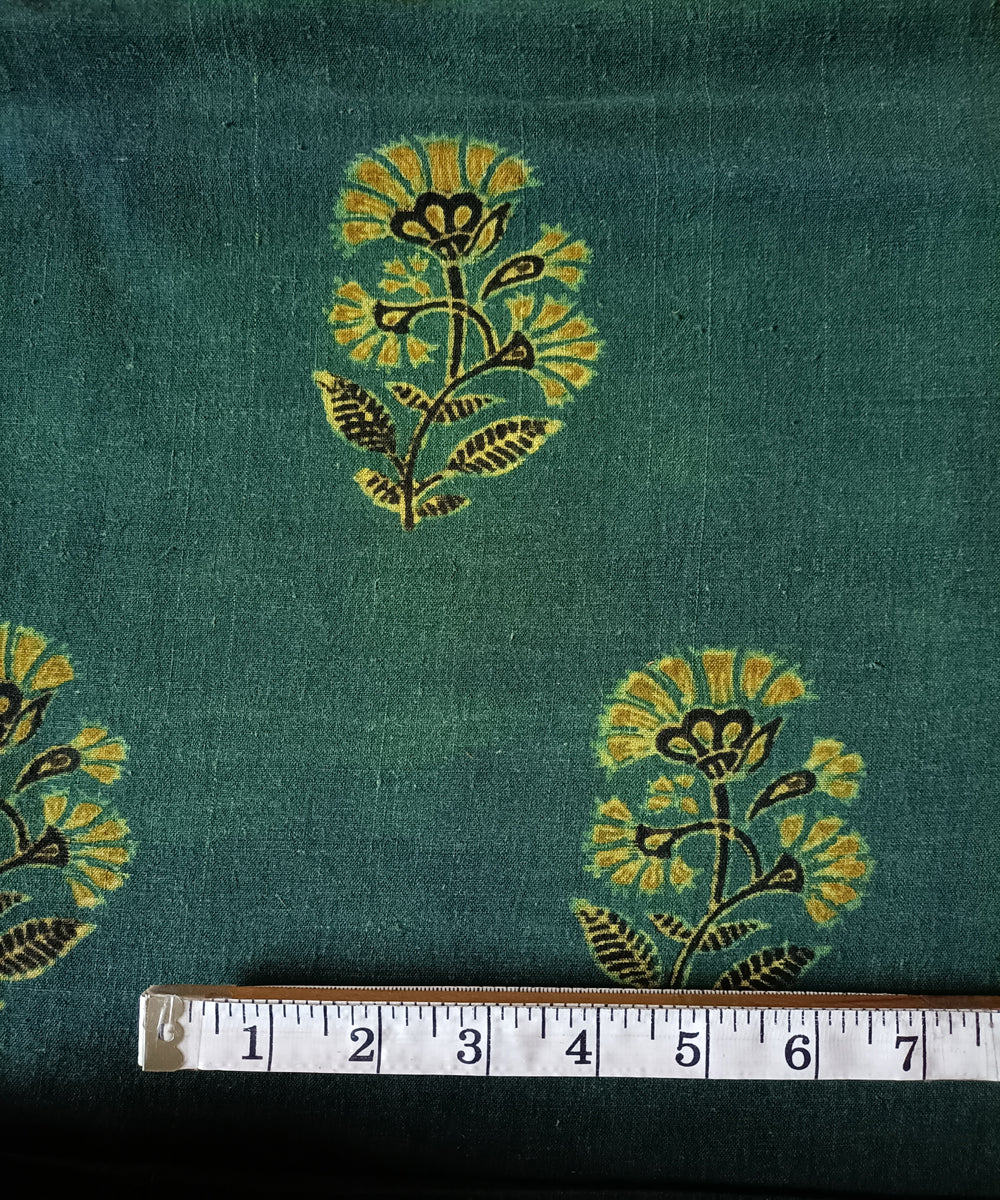 2.5m green yellow ajrakh print khadi cotton kurta material