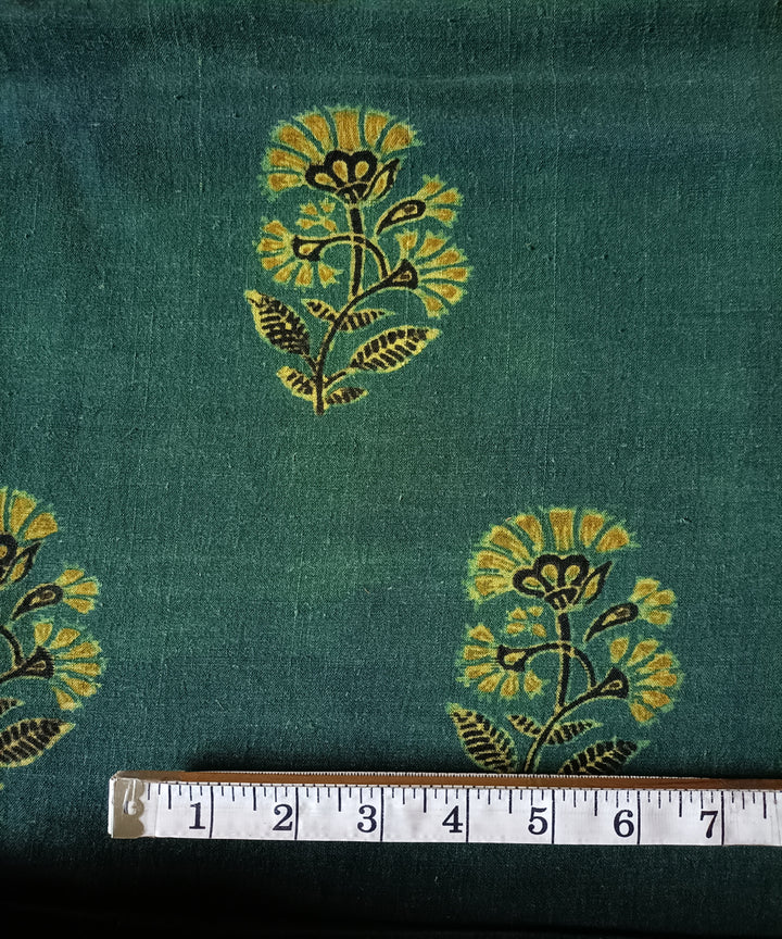 2.5m green yellow ajrakh print khadi cotton kurta material