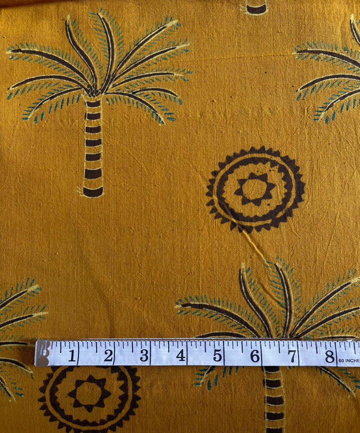 2.5m yellow black blue khadi cotton ajrakh print kurta material