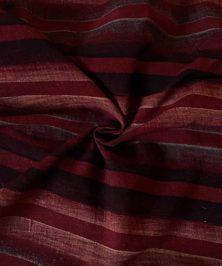 2.5m maroon black stripes khadi cotton ajrakh print kurta material