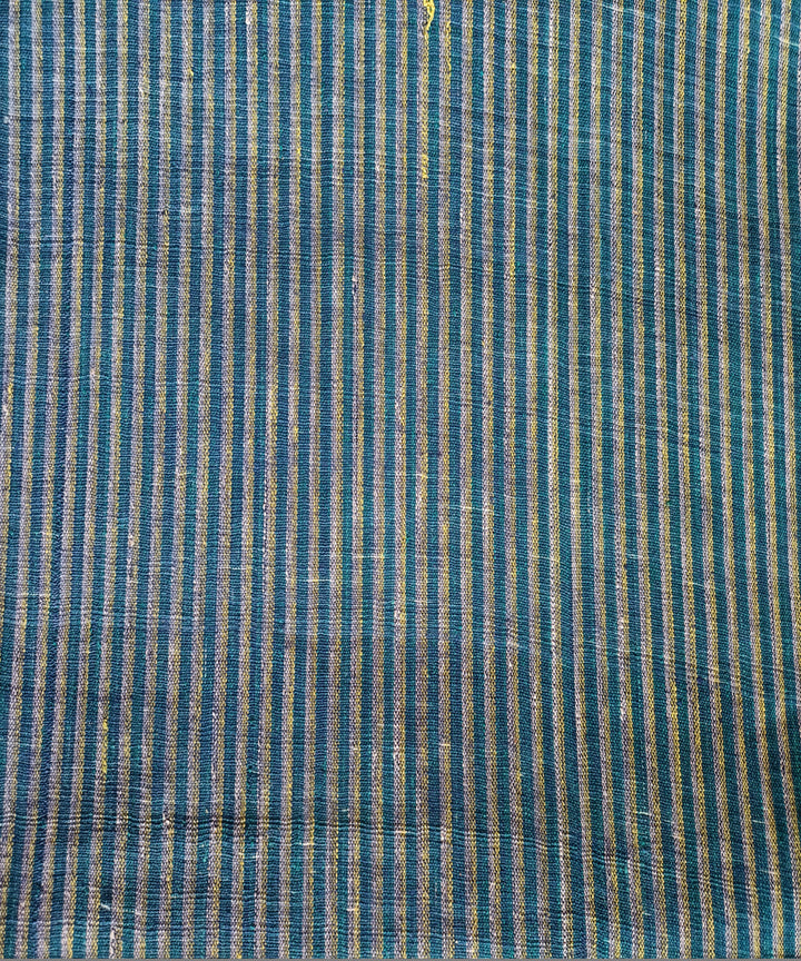 2.5m white yellow blue handspun handloom stripe cotton kurta material