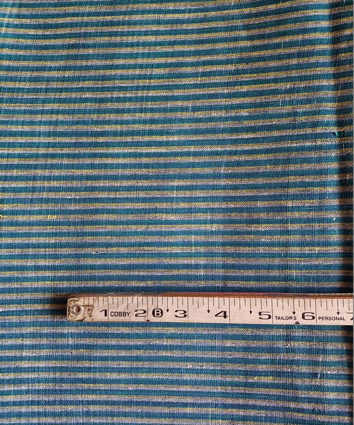 2.5m white yellow blue handspun handloom stripe cotton kurta material