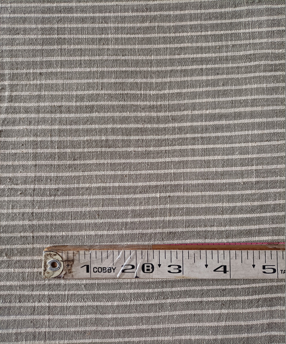 2.5m laurel green cream handspun handloom stripe cotton kurta material