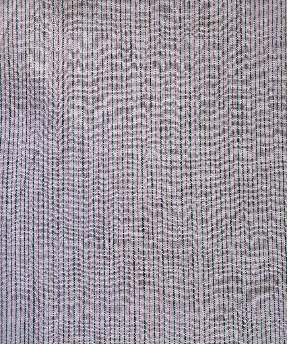 2.5m white grey green handspun handloom stripe cotton kurta material