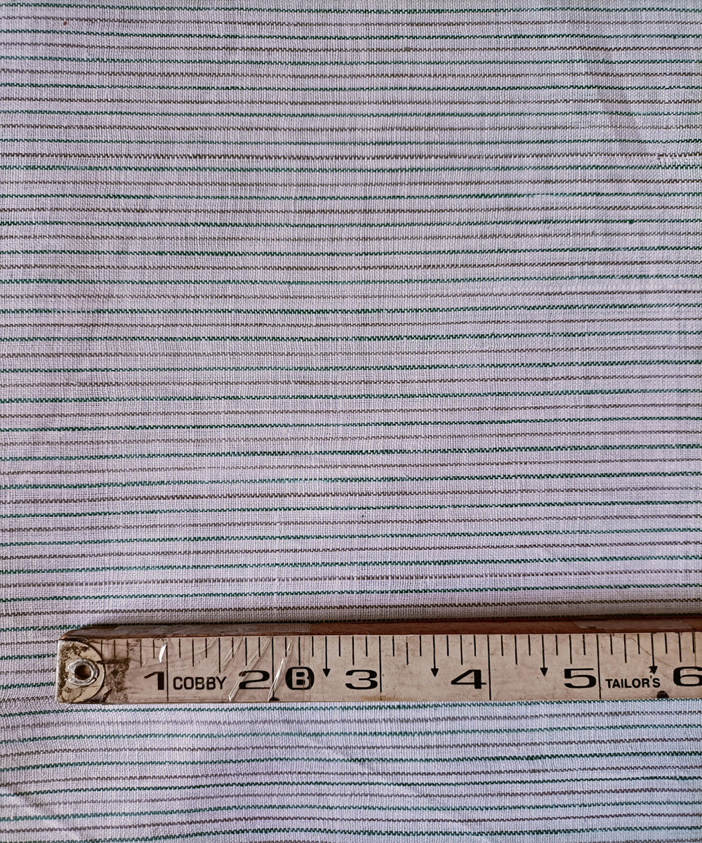 2.5m white grey green handspun handloom stripe cotton kurta material