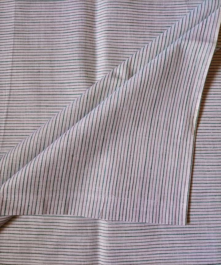 2.5m white grey green handspun handloom stripe cotton kurta material