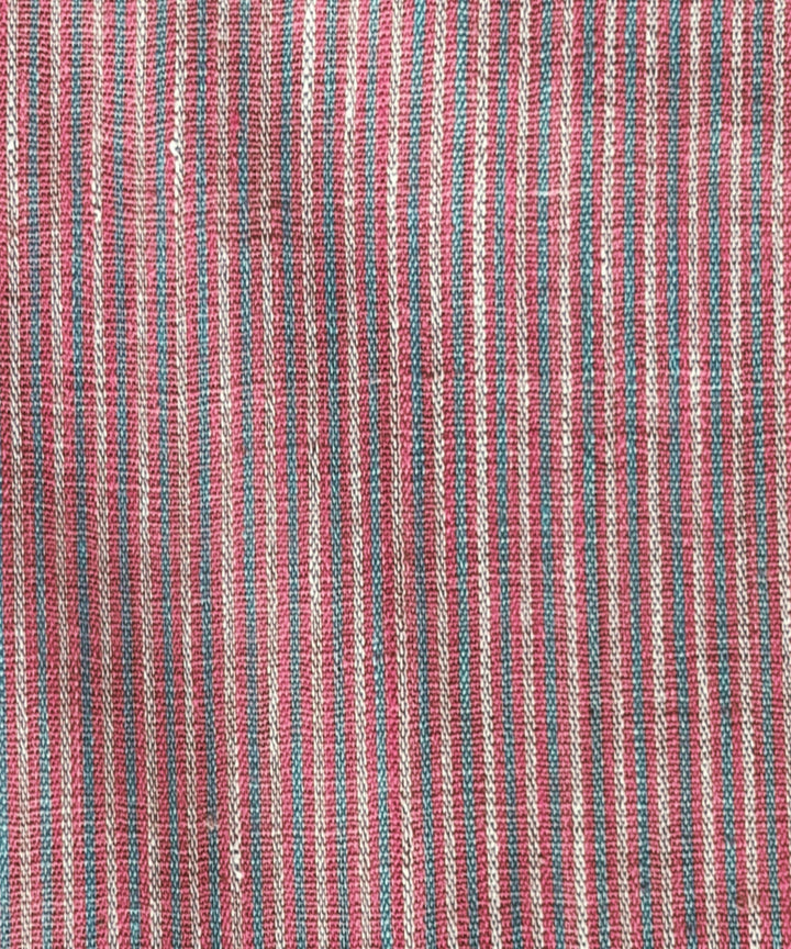 2.5m red white blue handspun handloom stripe cotton kurta material