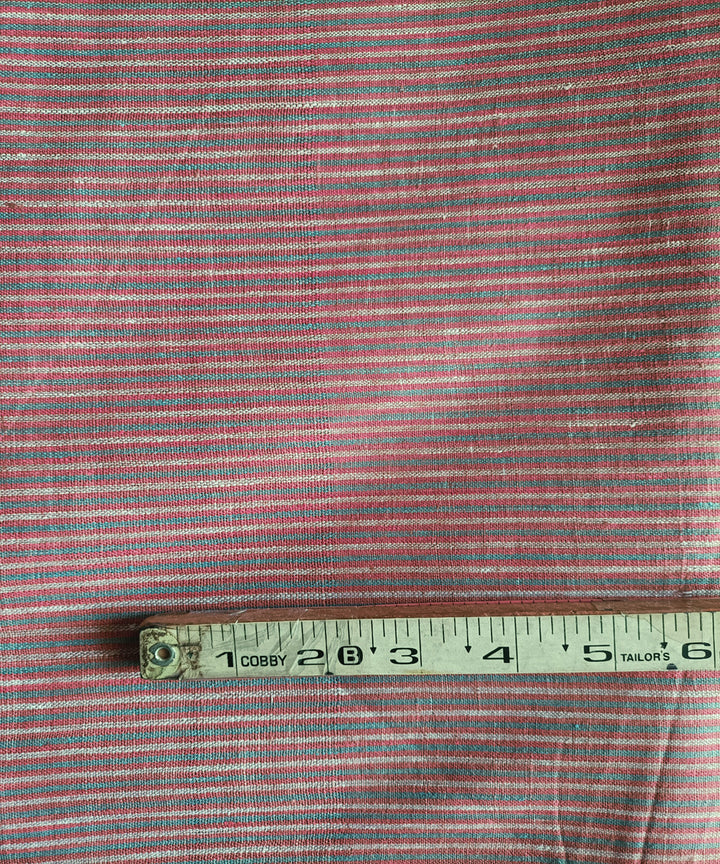 2.5m red white blue handspun handloom stripe cotton kurta material