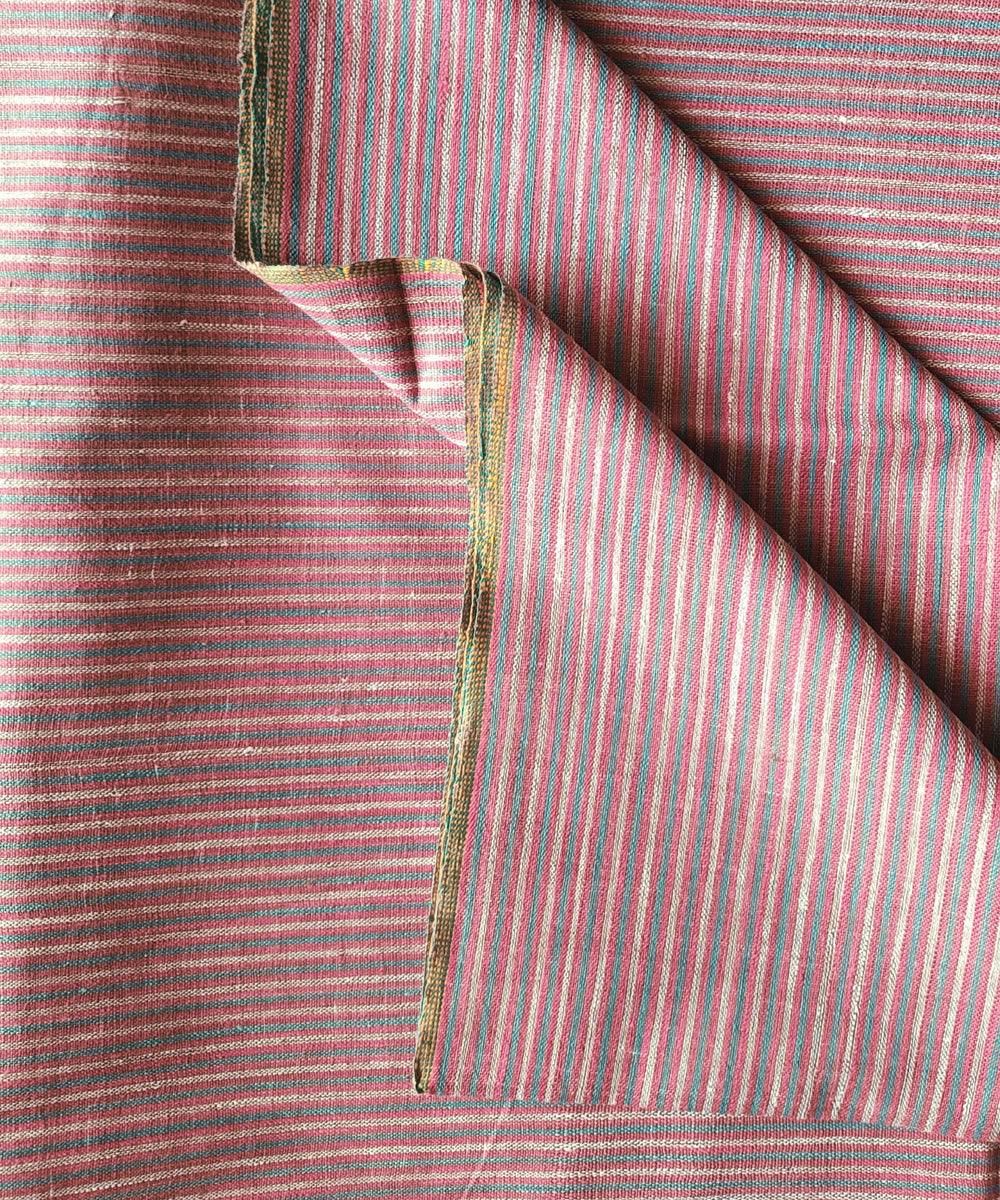 2.5m red white blue handspun handloom stripe cotton kurta material