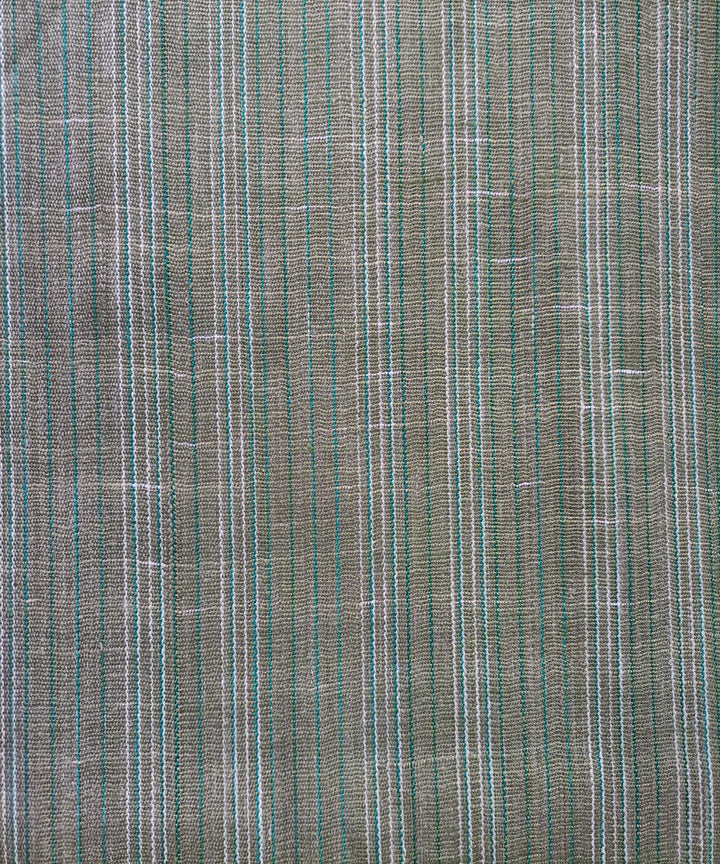 2.5m olive green white handspun handloom stripe cotton kurta material