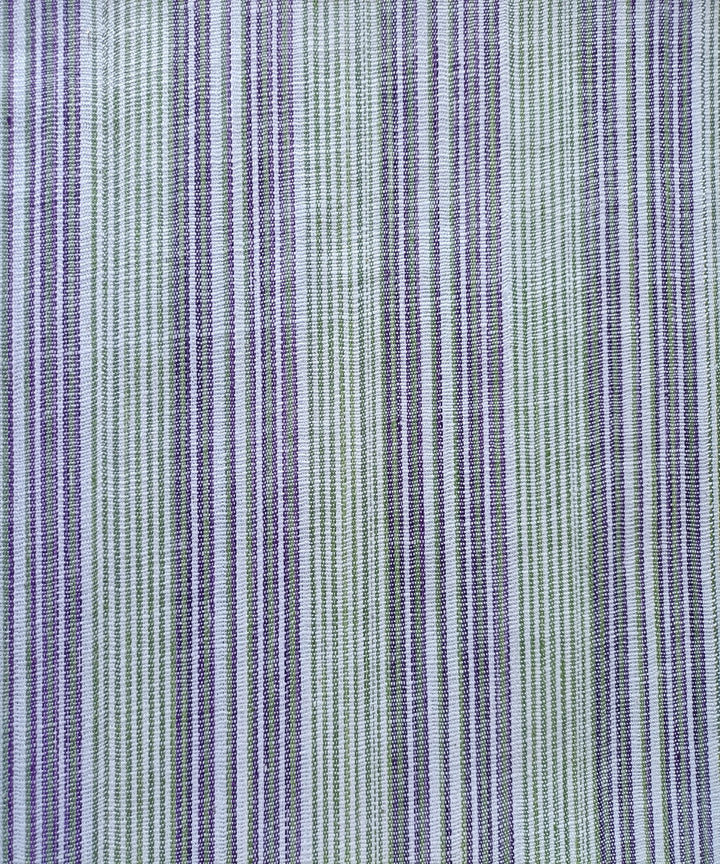 2.5m white olive purple handspun handloom stripe cotton kurta material