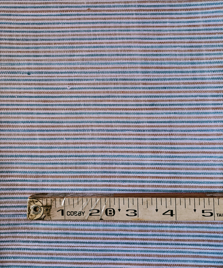 2.5m white light blue handspun handloom stripe cotton kurta material