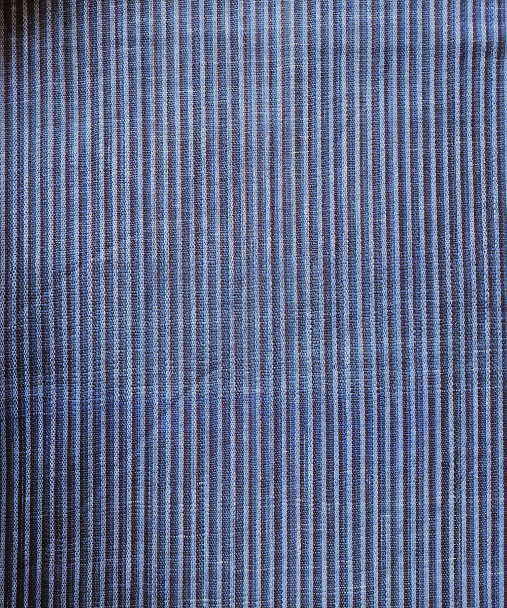 2.5m white blue handspun handloom stripe cotton kurta material