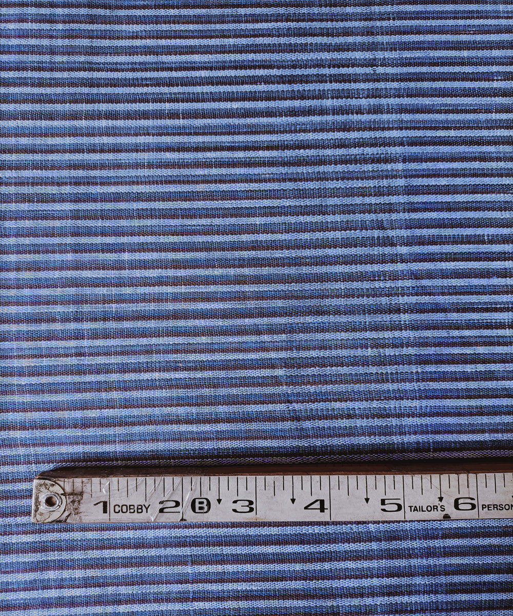 2.5m white blue handspun handloom stripe cotton kurta material