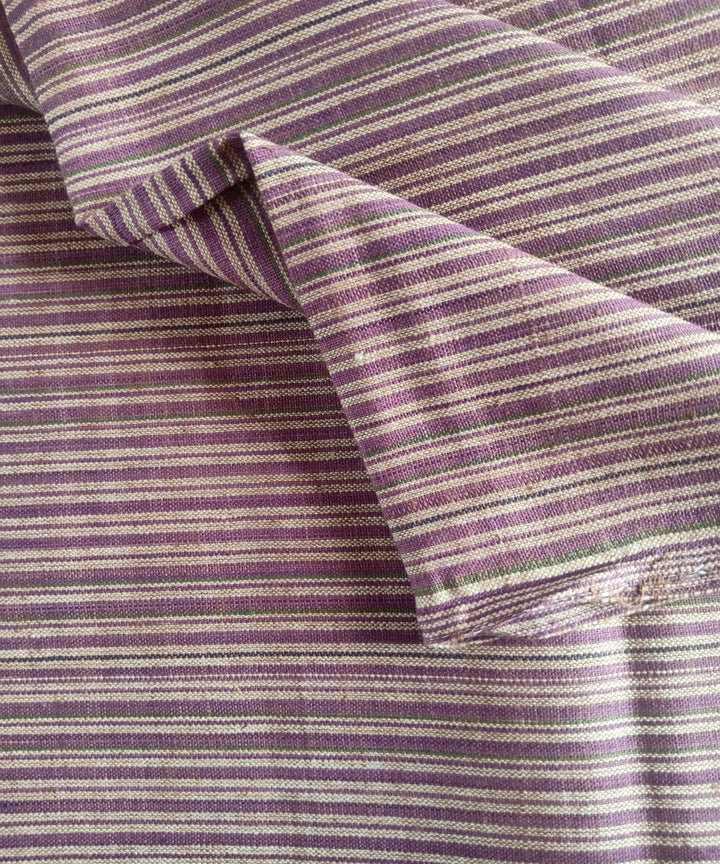 2.5m purple white handspun handloom stripe cotton kurta material