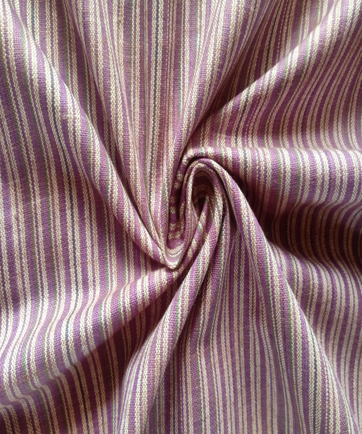 2.5m purple white handspun handloom stripe cotton kurta material