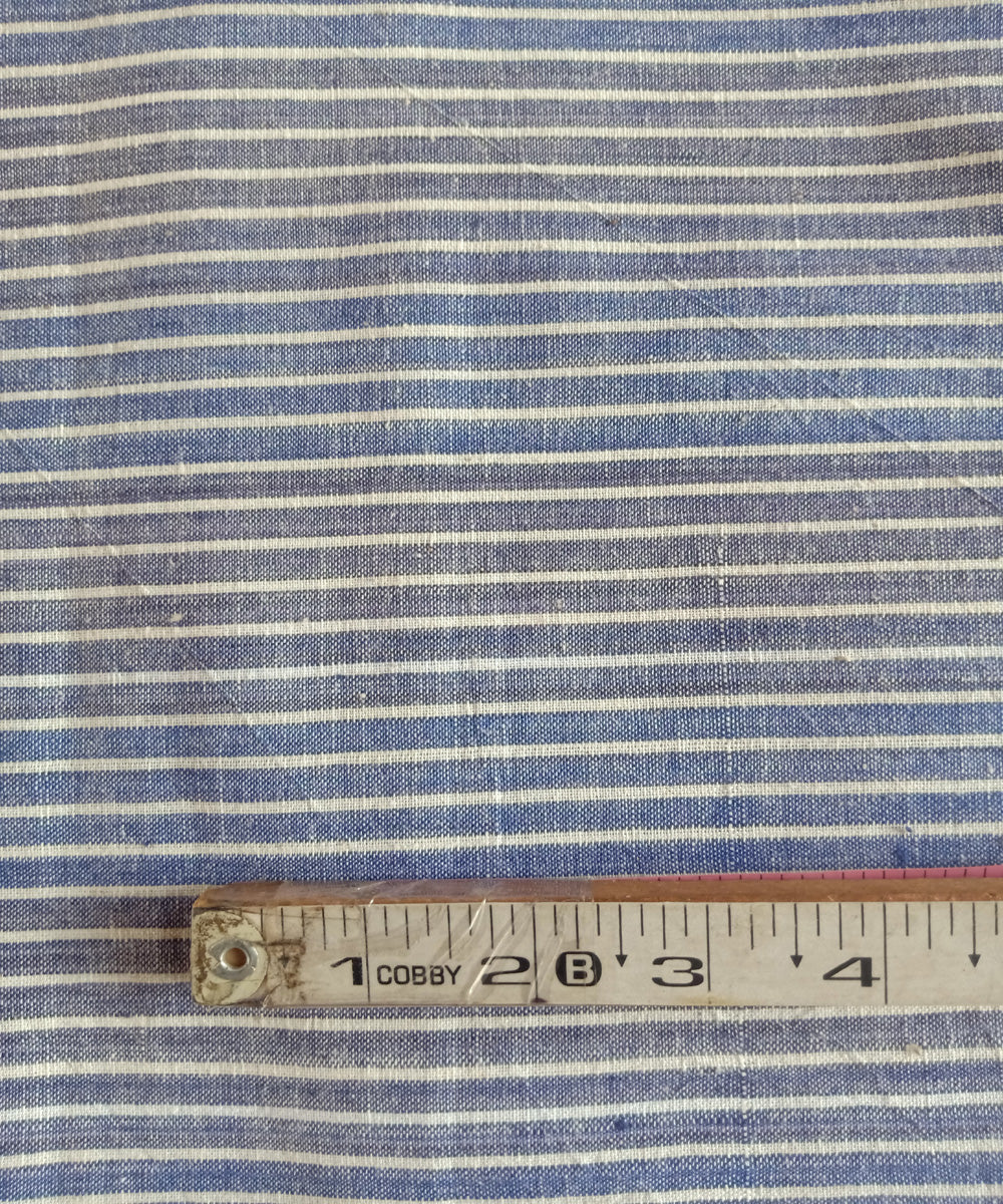 2.5m white blue handspun handloom stripe khadi cotton kurta material